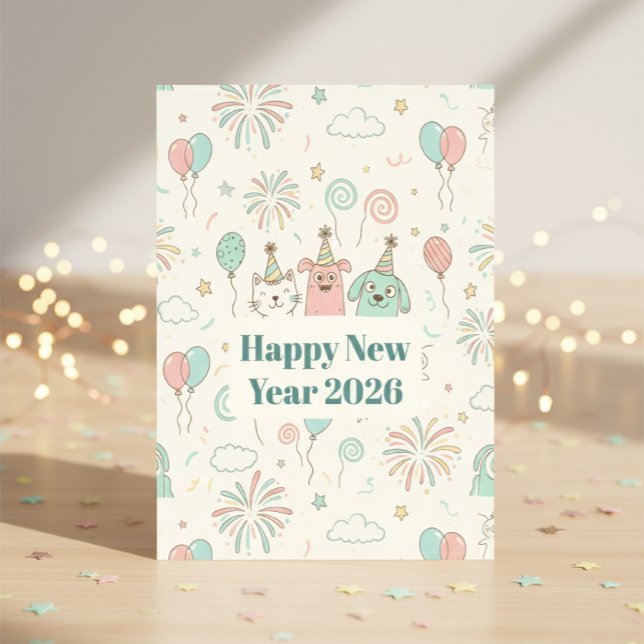 Postal Fiesta alegre de Nochevieja 2026  (Subido por el creador)