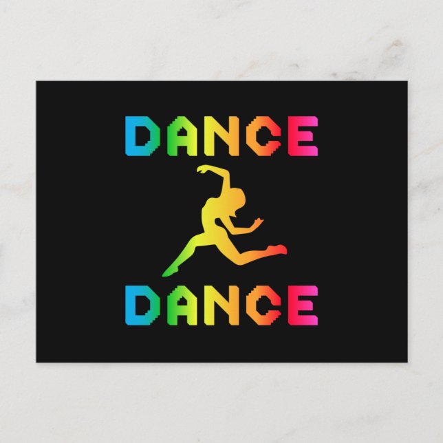 Postal Fiesta bailarín de baile música deporte de danza i (Anverso)