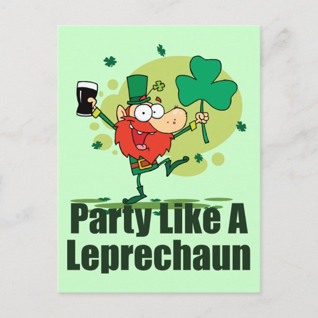 Postal Fiesta como un Leprechaun (Anverso)