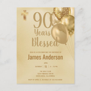 Postal Fiesta de 90 cumpleaños de hombre
