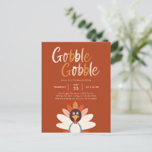 Postal Fiesta de Acción de Gracias de Gobble Invita posta