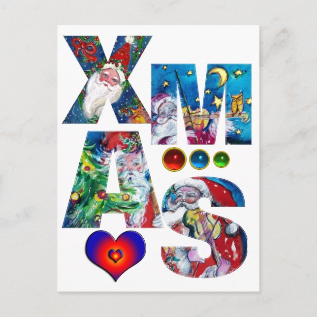 POSTAL FIESTA DE AMOR MUSICAL SANTA XMAS (Anverso)