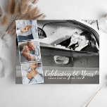 Postal Fiesta de Aniversario de Boda Virtual, Collage de<br><div class="desc">Celebrar un gran Aniversario boda virtualmente con esta invitación de la fiesta de postales. El frente cuenta con 4 fotos de la pareja de aniversario y el reverso proporciona detalles fiestas y cómo conectarse con las herramientas de videoconferencia. Funciona bien durante cualquier año - sólo cambia el 60 a 40,...</div>