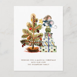 Postal Fiesta de árbol de Navidad para ratones de piel