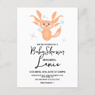 Postal Fiesta de Bebé Criatura de Océano Ajolote Pastel