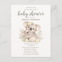Postal Fiesta de Bebé Koala Boho Neutral