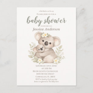 Postal Fiesta de Bebé Koala Boho Neutral