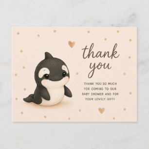 Postal Fiesta de Bebé Orca Ballena Asesina Agradecimiento
