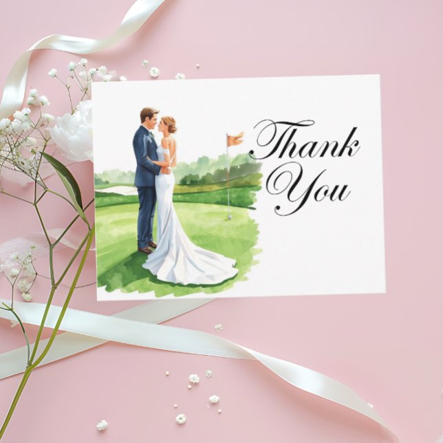 Postal Fiesta de Boda de Golf con la novia Gracias (Subido por el creador)
