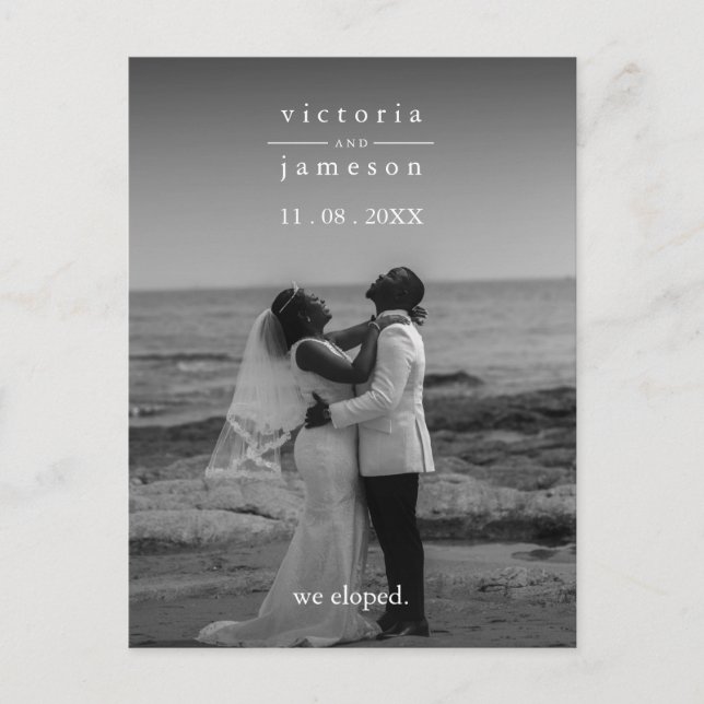 Postal Fiesta de bodas elegante clásico-eludido (Anverso)