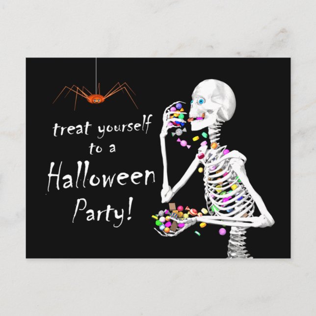 Postal Fiesta de Candy (y Spider) de Halloween (Anverso)