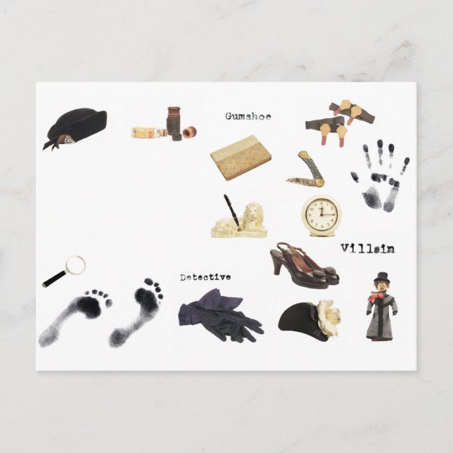 Postal Fiesta de cena de detective por noche de misterio (Anverso)