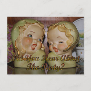 Postal fiesta de chicas "chismosos" invita