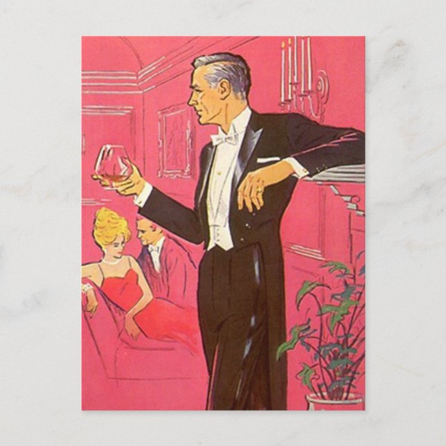 Postal Fiesta de cócteles de la época de postcard Open Ho (Anverso)