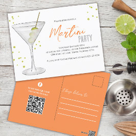 Postal Fiesta de cócteles lindo Martini Personalizado de 