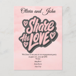 Postal Fiesta de Compromiso - Comparte el Amor. Editable