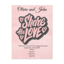 Fiesta de compromiso - Comparte el amor. Editable 