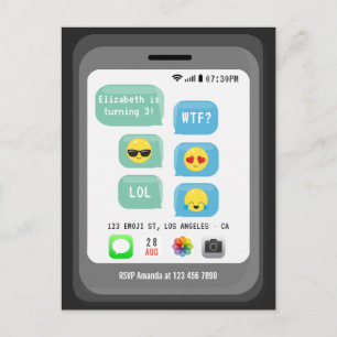 Postal Fiesta de Cumpleaños con Emojis