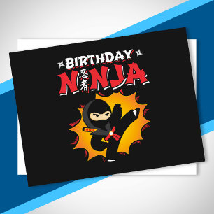 Postal Fiesta de Cumpleaños con Tema de Ninja - Diseño de
