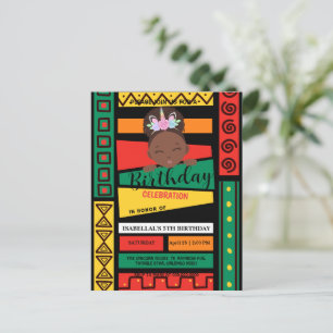 Postal Fiesta de cumpleaños de chicas afroamericanas mode