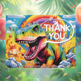 Postal Fiesta de cumpleaños de Dinosaur Cute