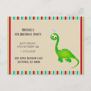 Postal Fiesta de Cumpleaños de Dinosaurio Prehistórico