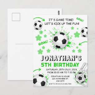 Postal Fiesta de Cumpleaños de Fútbol para Niños