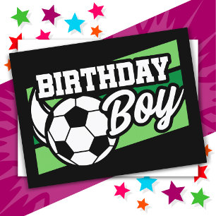 Postal Fiesta de Cumpleaños de Fútbol para Niños Niño Cum