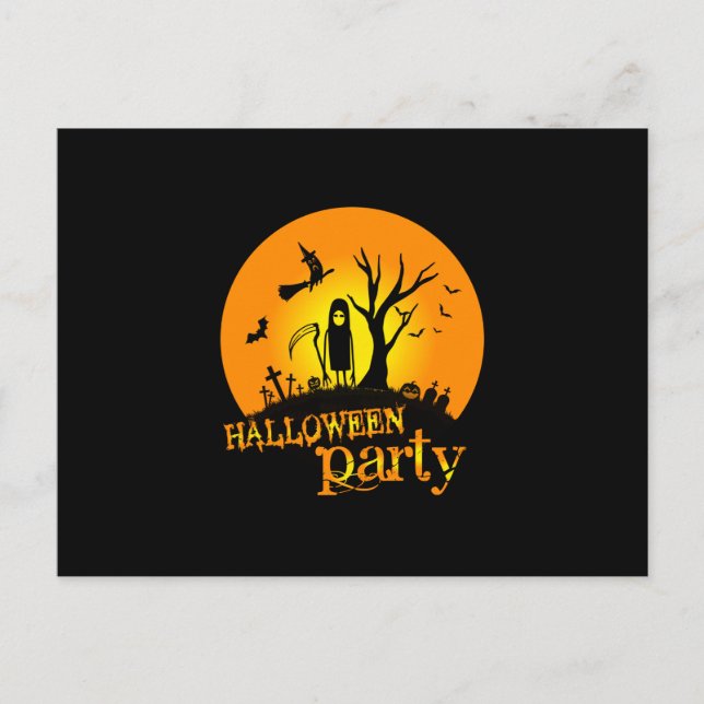 Postal Fiesta de Cumpleaños de Halloween (Anverso)