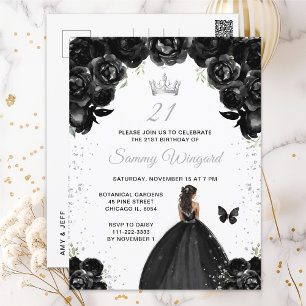 Postal Fiesta de Cumpleaños de la Princesa de Piel Negra 