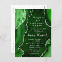 Fiesta de Cumpleaños de Mármol de Ágata Verde y Pl