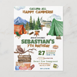 Postal Fiesta de Cumpleaños de Niño Aventura al Aire Libr