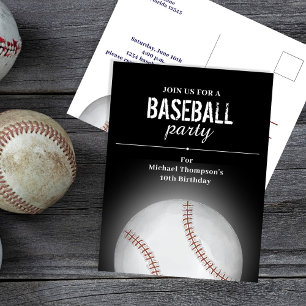 Postal Fiesta de Cumpleaños de Niño Béisbol Personalizado