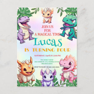 Postal Fiesta de cumpleaños de niños de escuela jungla de