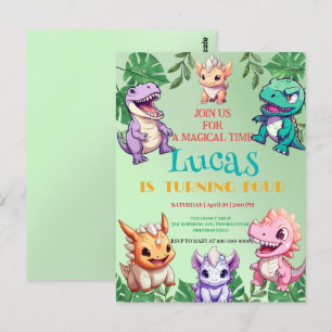 Postal Fiesta de cumpleaños de niños de escuela jungla de