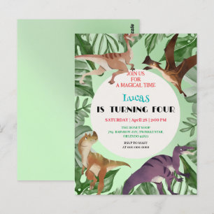 Postal Fiesta de cumpleaños de niños de escuela jungla de