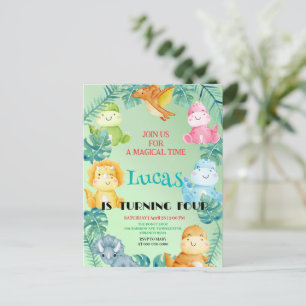 Postal Fiesta de cumpleaños de niños de la escuela de la 