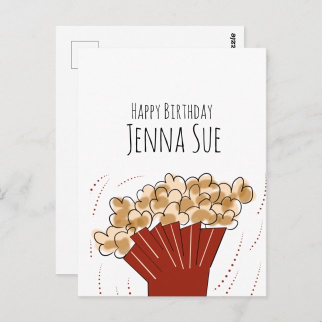 Postal Fiesta de Cumpleaños de Película al Aire Libre con (Anverso / Reverso)