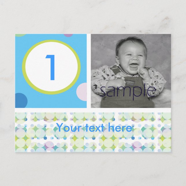 Postal Fiesta de cumpleaños de Polka Dot (Anverso)