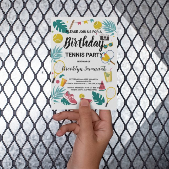Postal Fiesta de Cumpleaños de Tenis Splash de Verano (Subido por el creador)