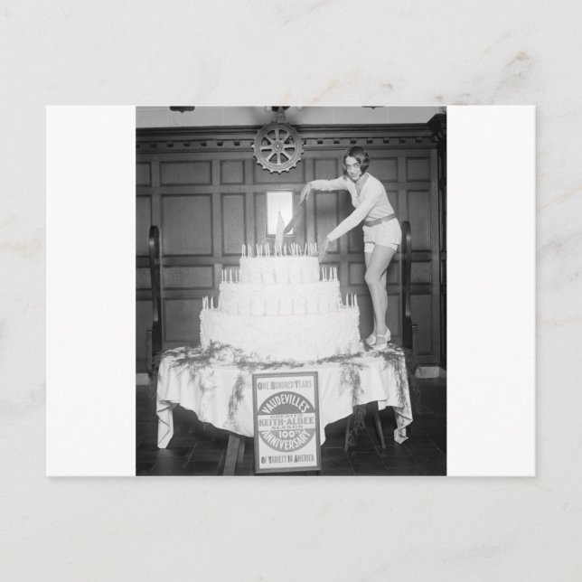 Postal Fiesta de cumpleaños de Vaudeville: 1926 (Anverso)