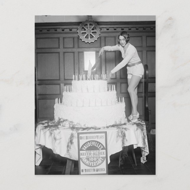 Postal Fiesta de cumpleaños de Vaudeville: 1926 (Anverso)