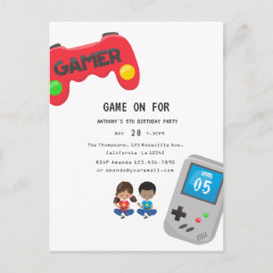Postal Fiesta de cumpleaños de videojuegos