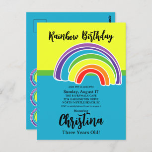 Postal Fiesta de Cumpleaños del Arcoiris