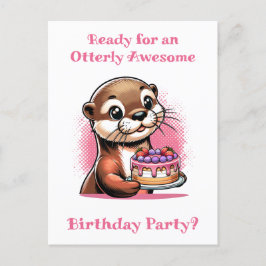 Postal Fiesta de cumpleaños del Chica Otter