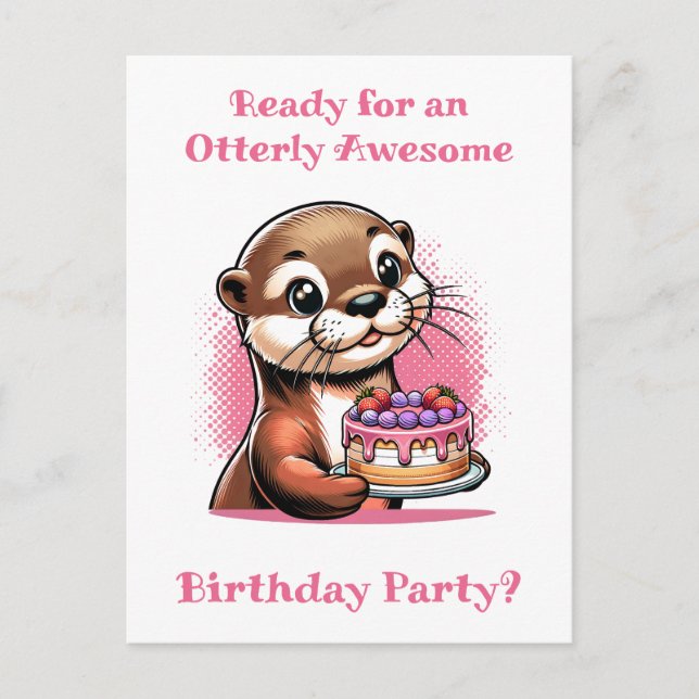 Postal Fiesta de cumpleaños del Chica Otter (Anverso)