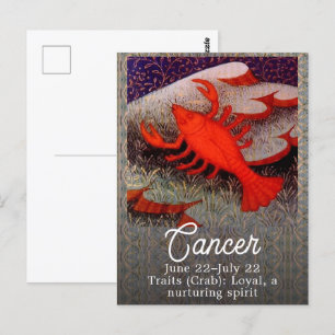 Postal Fiesta de cumpleaños del signo zodiacal Cáncer el