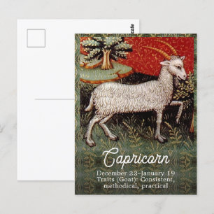 Postal Fiesta de cumpleaños del signo zodiacal Capricorni