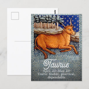 Postal Fiesta de cumpleaños del signo zodiacal Tauro el T