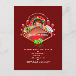 Postal Fiesta de cumpleaños en el casino